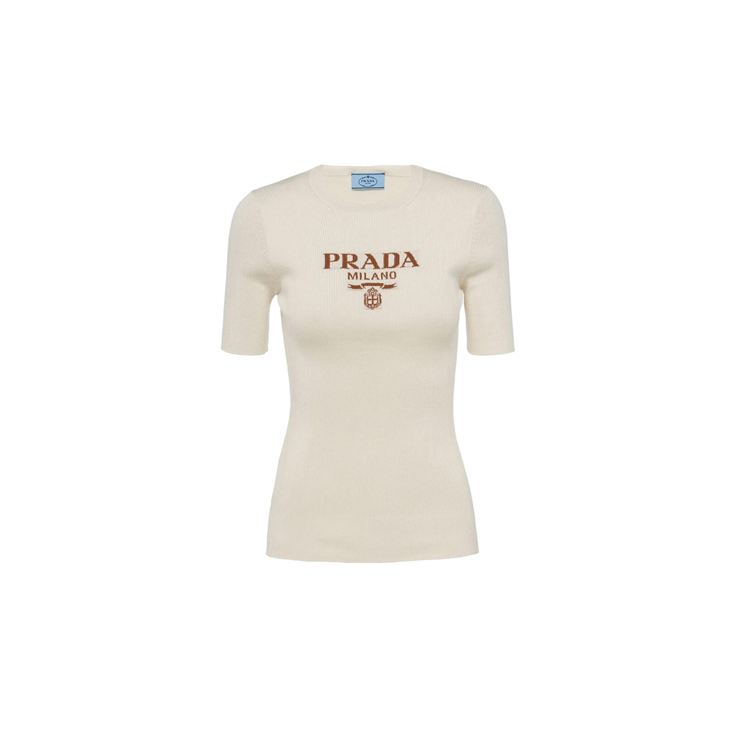 Pra*a logo-intarsia jumper